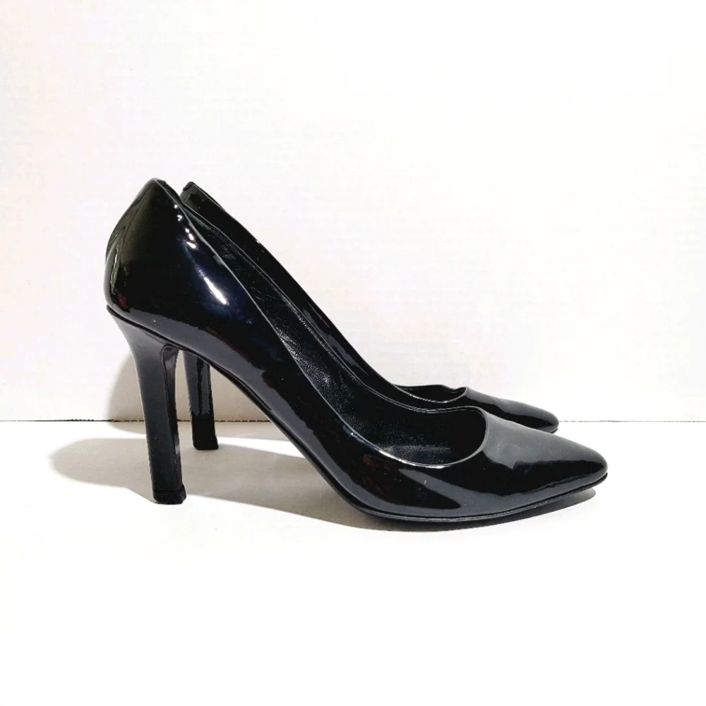 TAMARA MELLON Black Patent Leather Pumps Heels 7.5